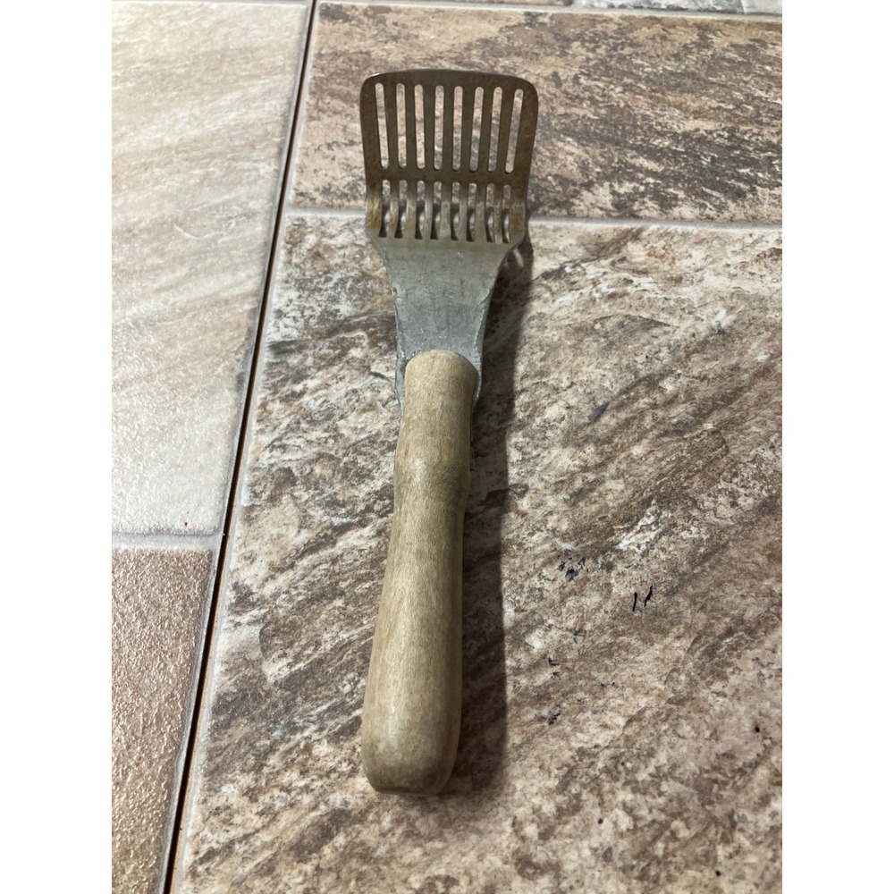Vintage Androck Potato Ricer Masher Wood Handle Metal Primitive Kitchen Tool USA